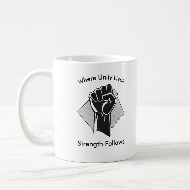 Enighet och styrka Inspirerande Kaffemugg (Vänster)