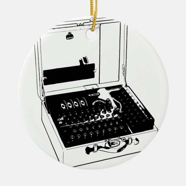 Enigma Machine Cryptography World War II Julgransprydnad Keramik (Framsidan)