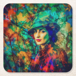 Enigma på hösten underlägg papper kvadrat