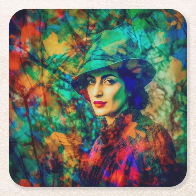 Enigma på hösten underlägg papper kvadrat (Framsidan)