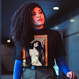 Enigmatic Madonna Porträtt i levande vattenfärger T Shirt