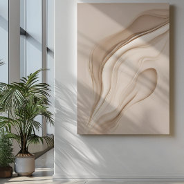 ’Enigmatic Oasis’ | Beige Abstrakt Art Poster