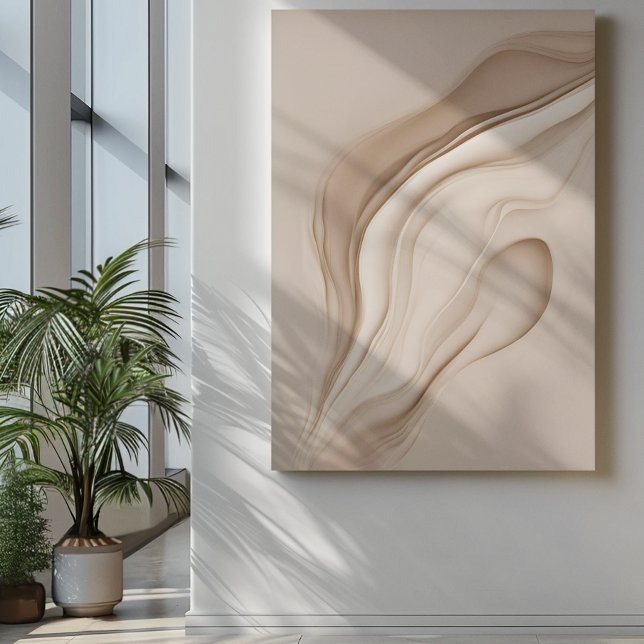 ’Enigmatic Oasis’ | Beige Abstrakt Art Poster (Skapare uppladdad)