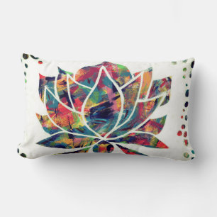 Enigmatic Oriental Lotus Flower Original Abstrakt Lumbarkudde