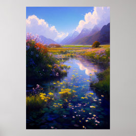 Enigmatic Swampy Meadow i Valley Poster