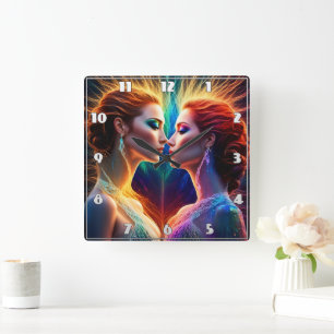 Enigmatisk dubbelhet hos rödhåriga modeller av Ani Fyrkantig Klocka