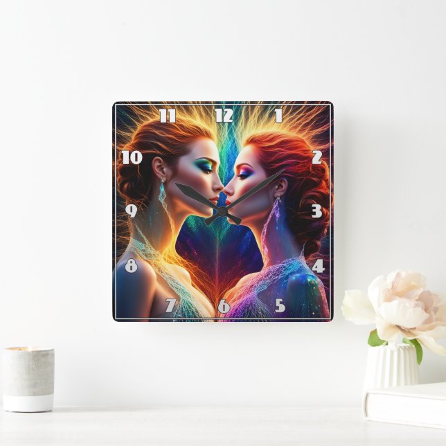 Enigmatisk dubbelhet hos rödhåriga modeller av Ani Fyrkantig Klocka (Hem)