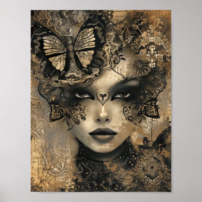 Enigmatisk elegans: Smörovistare och Vintage Poster (Framsidan)