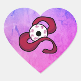 Enigmatisk enttwed Öga Hjärtformat Klistermärke