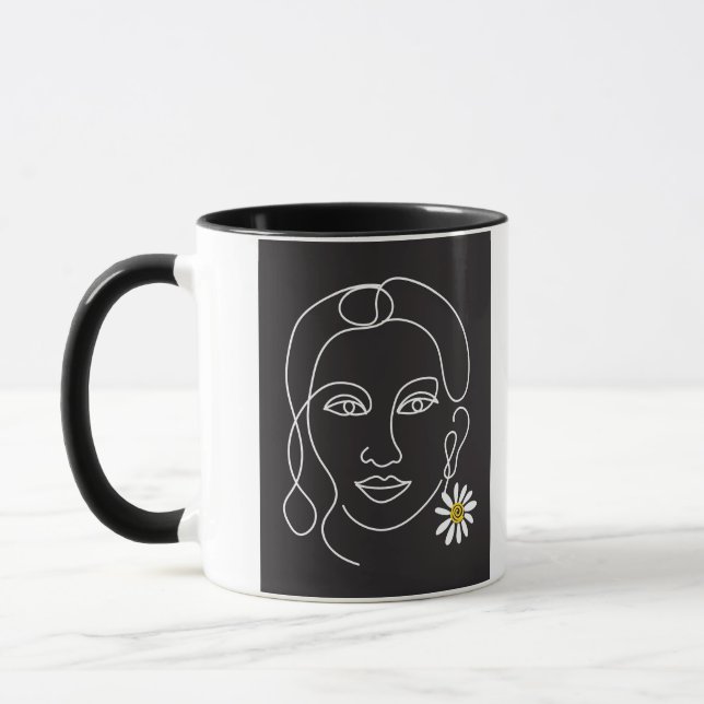 Enigmatisk kvinna - konsthantverk mugg (Vänster)