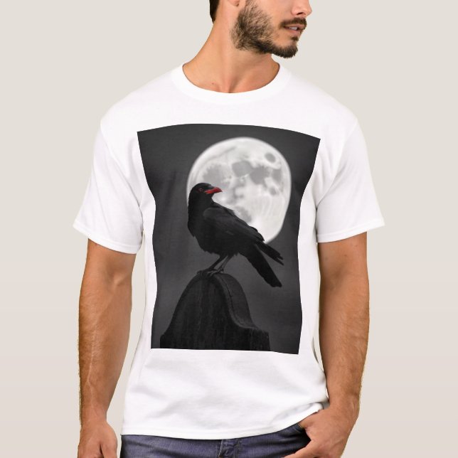 Enigmatisk råg & full måne - Mystical Charcol A T Shirt (Framsida)