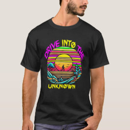 Enigmatisk resa: Retro Sunset Exploration T Shirt