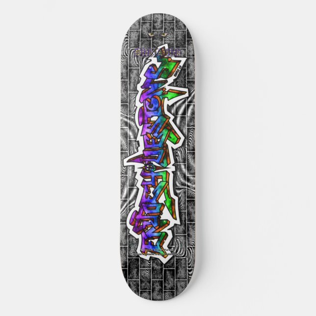 Enjoey Design 03 ~ Vild Stil Graffiti Art Deck Mini Skateboard Bräda 18,5 Cm (Framsida)