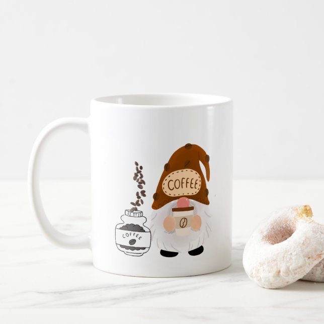 Enjoy a Cup of Coffee with a Gnome on a Coffee Cup Kaffemugg (Med munk)