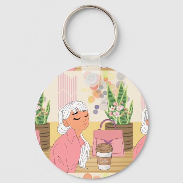 ENJOY COFFEE ÄR PRICELESS NYCKELRING (Framsida)