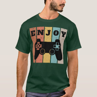 Enjoy gaming vintage colors friend t shirt