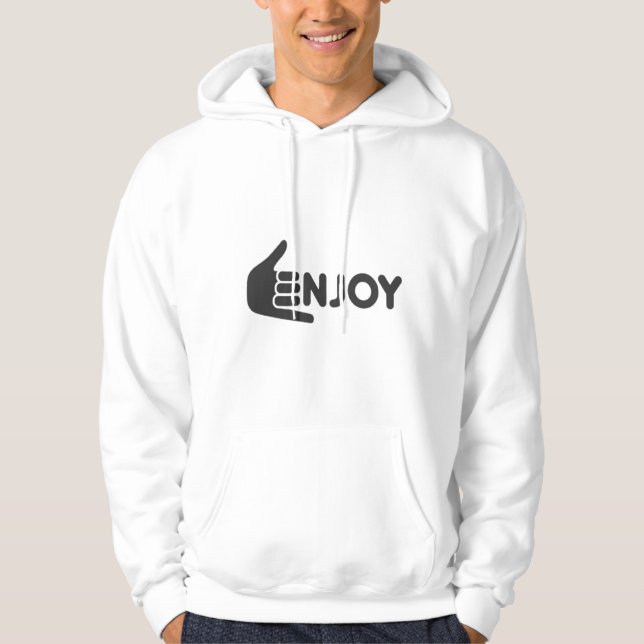 enjoy, joy, happiness, positive vibes, good mood,  hoodie (Framsida)