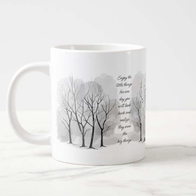 Enjoy Little Things Inspirational Life Quote Jumbo Mugg (Vänster)