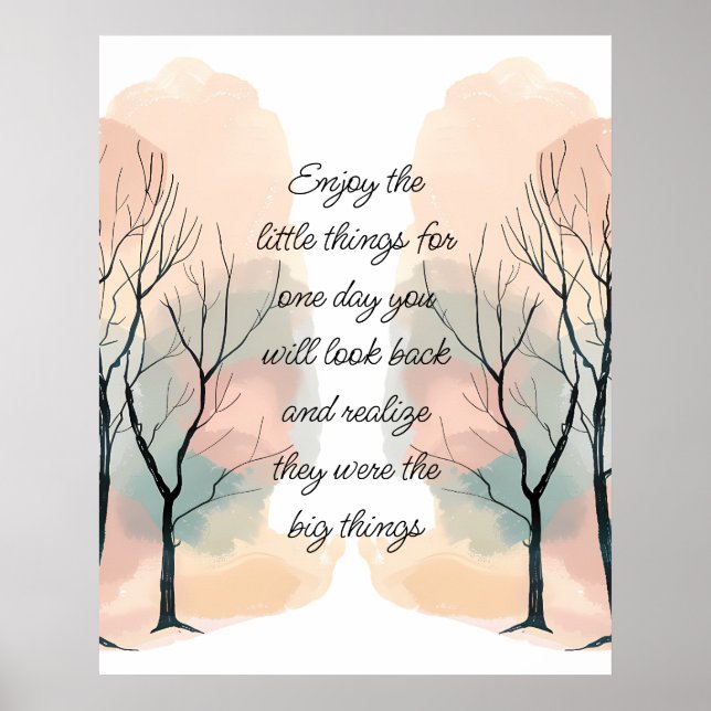 Enjoy Little Things Inspirational Life Quote Poster (Framsidan)