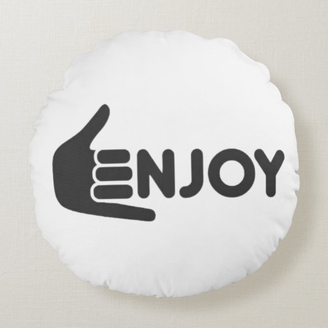 Enjoy T-Shirt Rund Kudde (Framsidan)