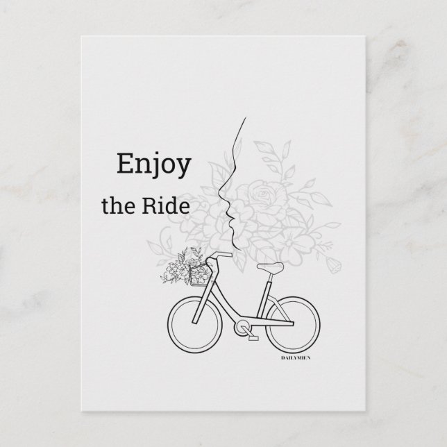  Enjoy the Ride: Minimalist DAILYMIEN Postcard  Vykort (Framsida)