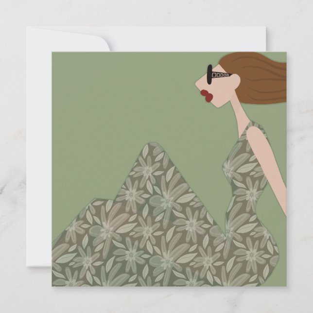 Enjoying Gentle Breeze Mode Illustration Card Inbjudningar (Framsida)