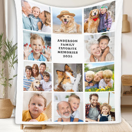 Enkel 12 Photos Collage Cute Snyggt Family Fleecefilt
