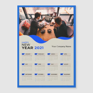 Enkel 2021-kalender - företag Namn med foto
