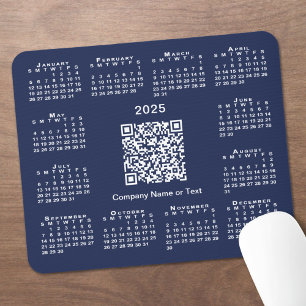 Enkel 2025-kalender - QR-kod för företag på marint Musmatta