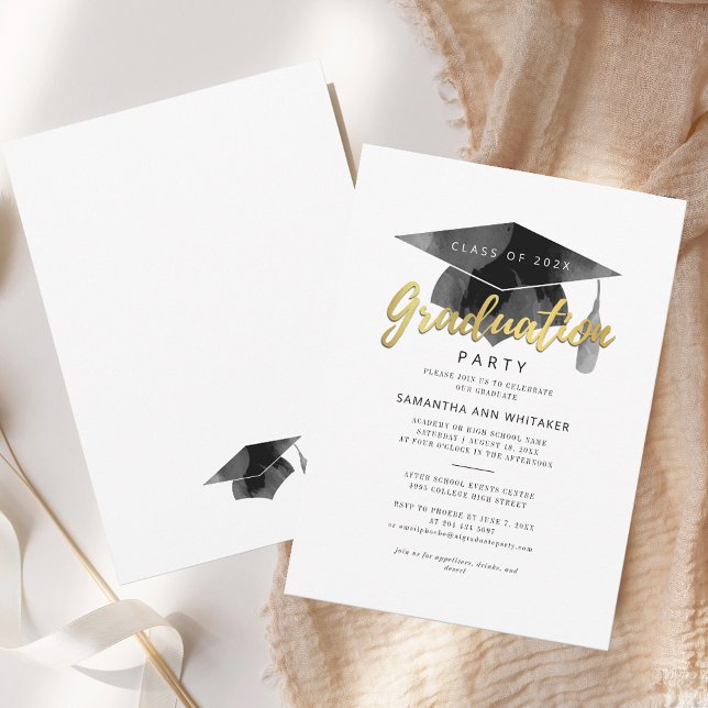 Enkel 2026 Examen Minimalistisk Examenfest Inbjudningar (Simple Typography Modern Graduation 2025 Party Invitation)