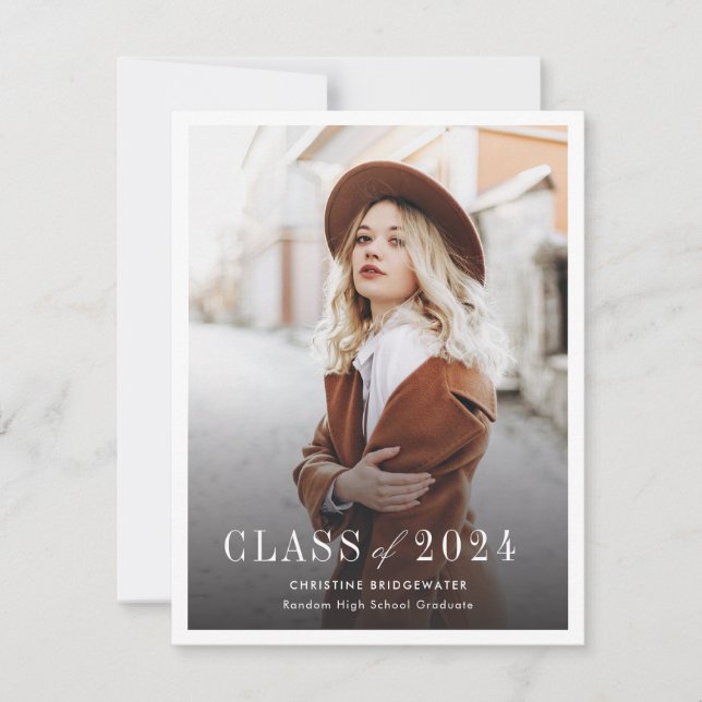 Enkel 2026 Fotos Examenstillkännagivande (Framsida)