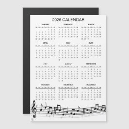 Enkel 2026-kalender med noter | Magnet