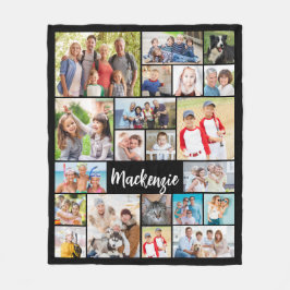 Enkel 21 Photo Collage Anpassningsbar Färg Personl Fleecefilt