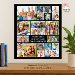 Enkel 21 Photo Collage Anpassningsbar Färg Personl Poster<br><div class="desc">Skapa din egen personlig, anpassningsbar färg fotokollage poster utskrift med hjälp av den här lättöverförbara mallen med 21 bilder i olika former och storlekar för att rymma en mängd fotografiskt subjekt med anpassningsbarna i ditt val av teckensnitt stilar och färger (visas i ett vitt klassiskt teckensnitt mot en redigerbar svart...</div>