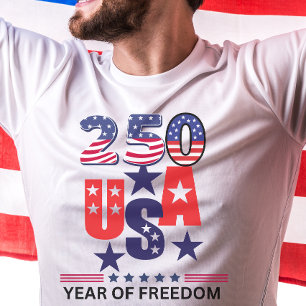 Enkel 250:e USA:s självständighet patriotisk 4:e j T Shirt