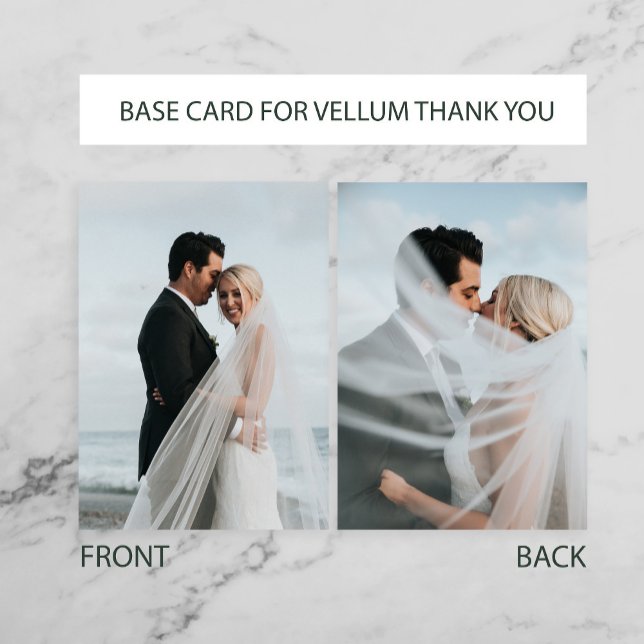 Enkel 2 bröllopsfotobas för vellumöverdrag tack kort (Skapare uppladdad)