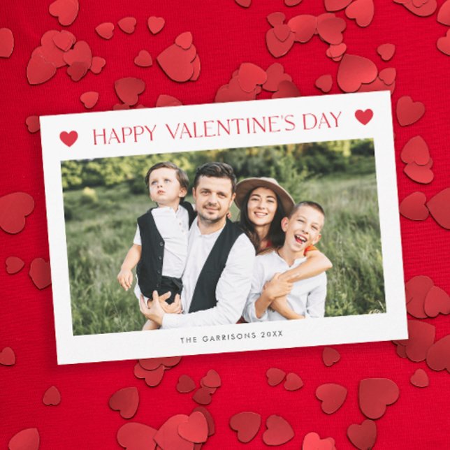 Enkel 2-foto Alla hjärtans dag Julkort (Simple 2 Photo Valentine's Day Card.)