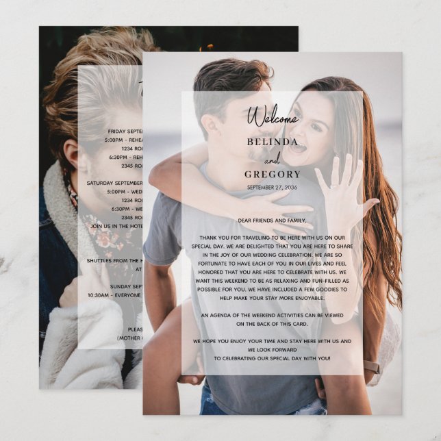 Enkel 2 fotoutlägg Bröllop på kontinentalsockel Program (Fram/baksida)