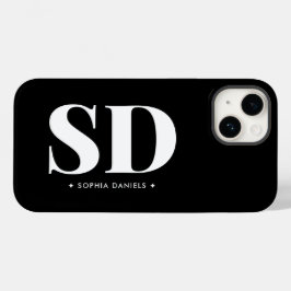 Enkel 2 Monogram initial Retro Black White