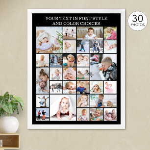Enkel 30-bilds fotokollage med anpassad färg och t poster