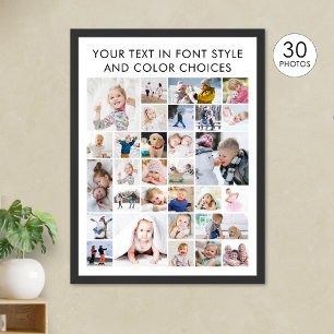 Enkel 30-fotokollage poster