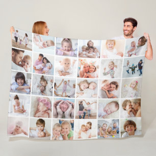 Enkel 30 Photo Collage Template White Fleecefilt
