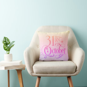 Enkel 31 oktober Pastel Rainbow Halloween Kudde
