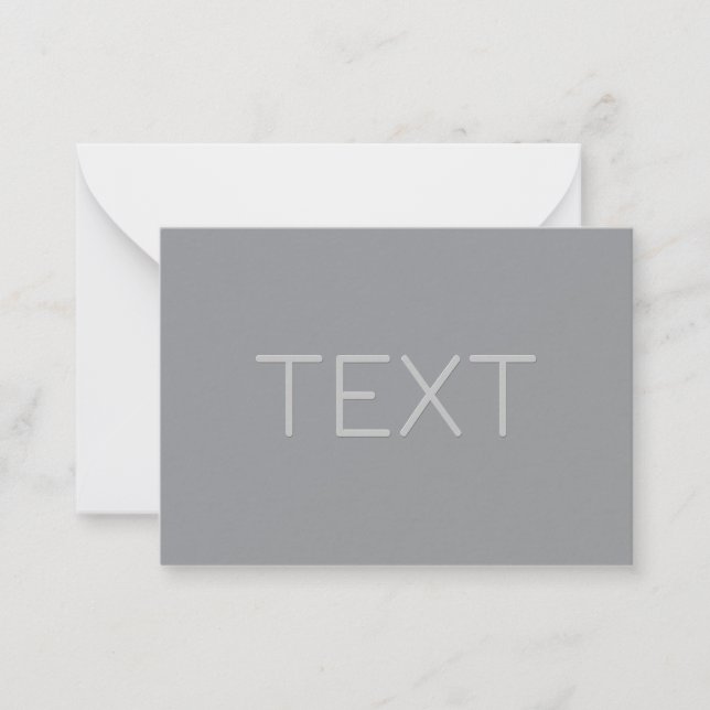 Enkel 3-dimensionell text | Grå Anteckningskort (Framsida)