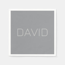 Enkel 3 dimensionell Tittar text | Grått Pappersservett