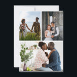 Enkel 3-fotocollage julkort<br><div class="desc">Anpassa din fotografering. Du kan göra denna anpassade produkten för speciella tillfällen som bröllop,  födelsedagar,  jul,  helgdagar,  minnesstunder,  examen,  årsdagar med mera. Det kan också ges som en present till din bästa vän,  nära vän,  familj och släkting</div>