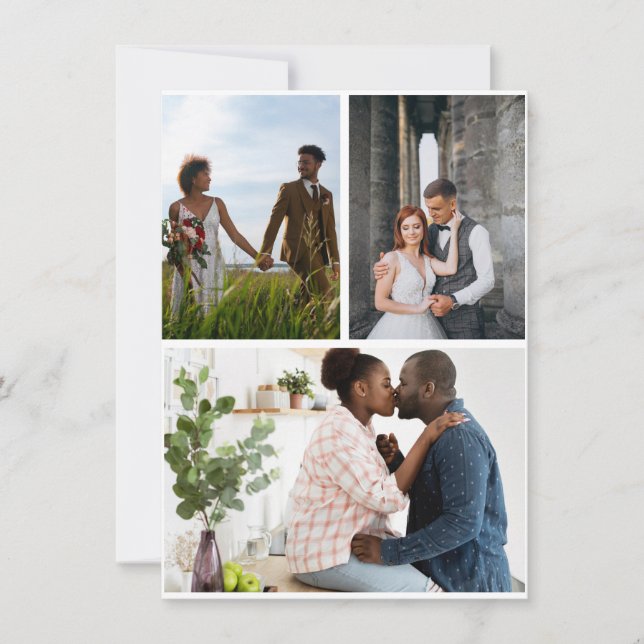 Enkel 3 fotokollage julkort (Framsida)