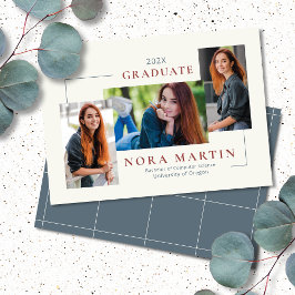 Enkel 3 Photo Burgundy Dusty Blue Meddelande