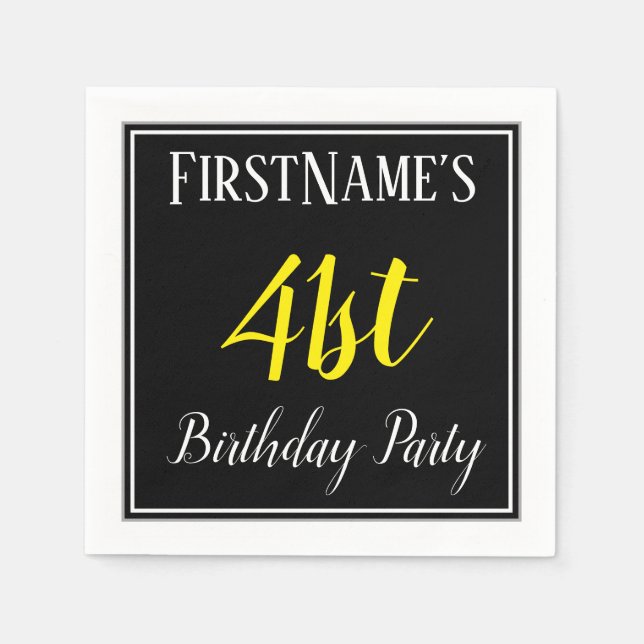 Enkel, 41:a Födelsedagsfesten med anpassat namn Pappersservett (Framsidan)