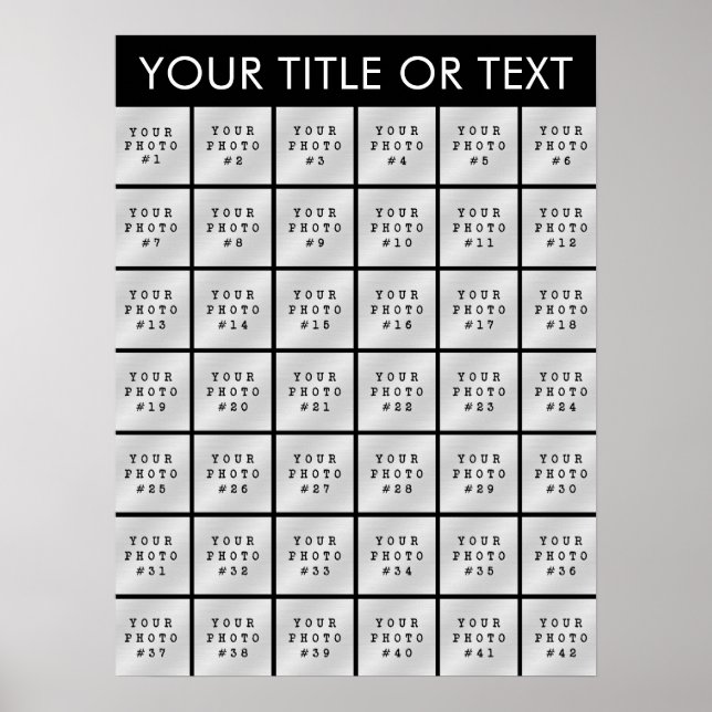 Enkel 42 Fotokollage Personlig Skräddarsydd Färg Poster (Framsidan)